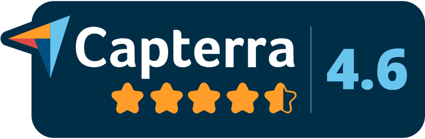 Capterra 4.6 out of 5 rating badge for RoverPass