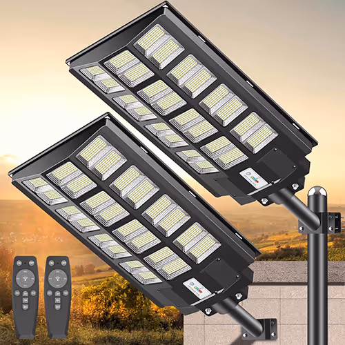 Two solar outdoor lights